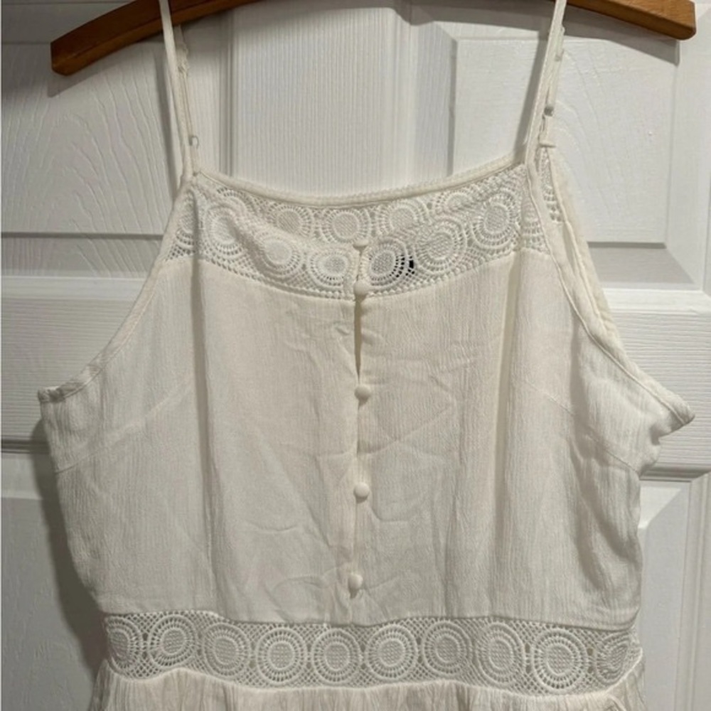 Yoins your inspiration white sun dress wedding lined zipper ruffles strappyUSXL - Picture 3 of 7